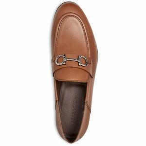 NIB FERRAGAMO Men's Ginmvit Corsaro Horsebit Collapsible Leather Loafers - Wide